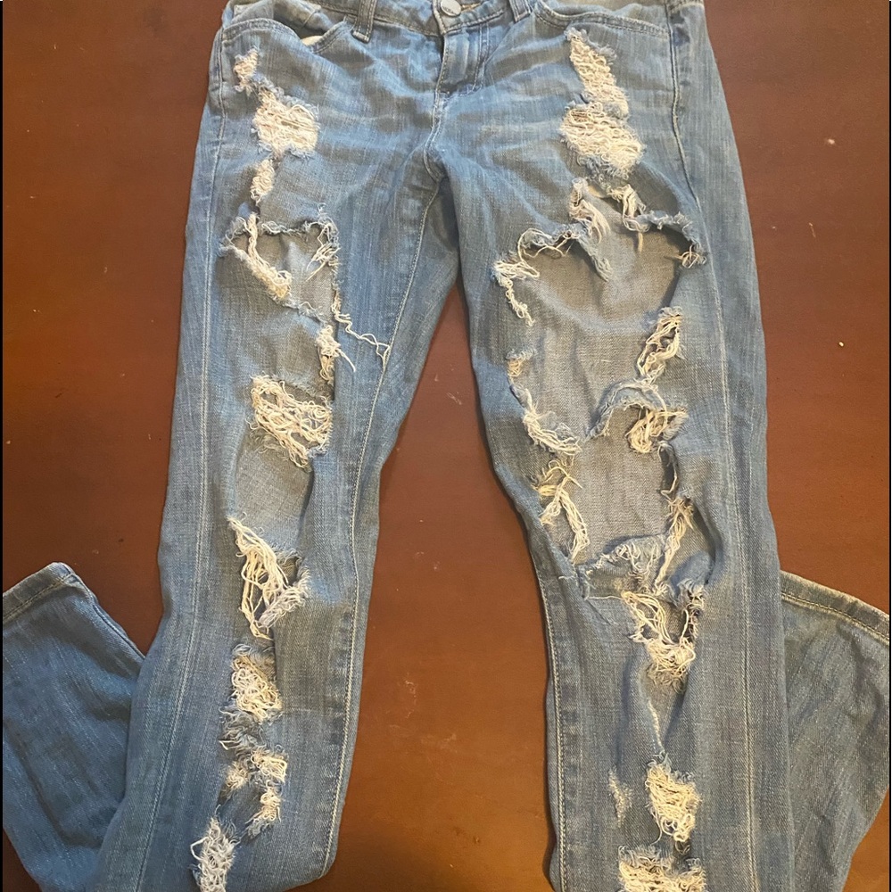 ripped denim jeans